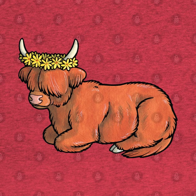 Highland coo by animalartbyjess